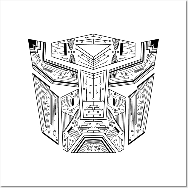 Autobot Tech - Black and White Wall Art by LotusArtStudio